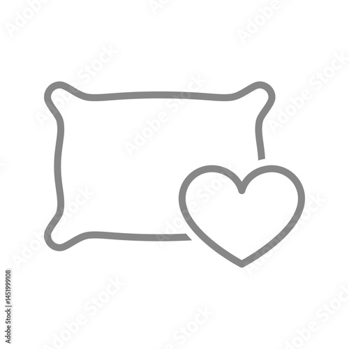 Heart pillow line icon. Humanitarian aid symbol. Vector illustration.