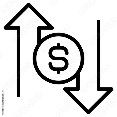 Profit loss icon in vector illustration