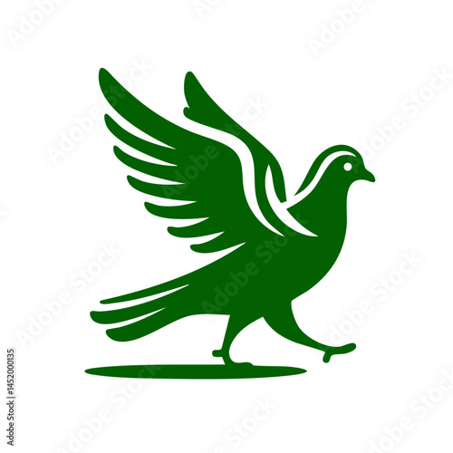 Green Bird Taking Flight: A Symbol of Peace and Hope