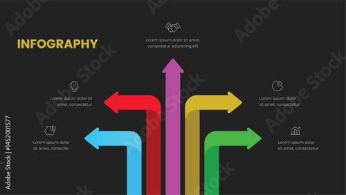 Arrow diagram and process flow infographics design