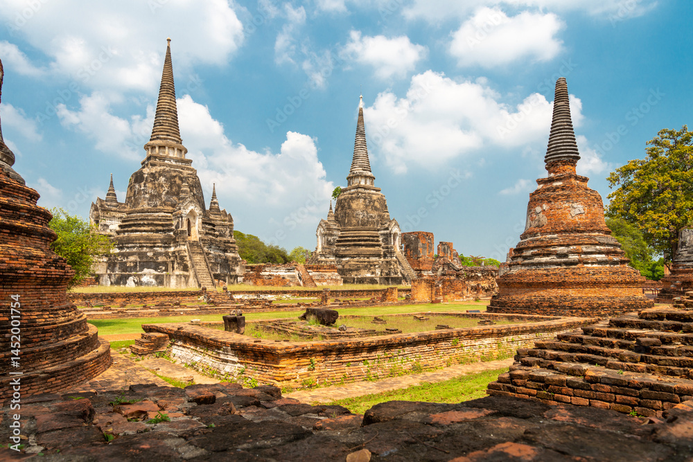 Fototapeta premium Ayutthaya,Royal Palace pagodas,Thailand,Southeast Asia.