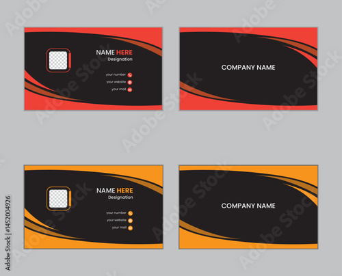 simple abstract shape visiting card layout vector