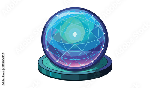 crystal ball with blue background