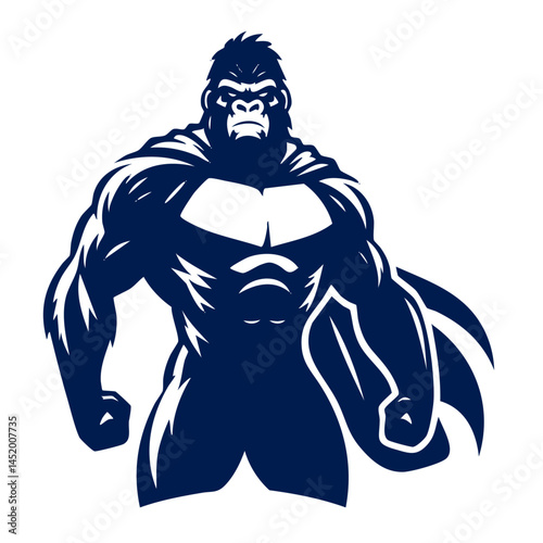 Super Strong Gorilla: Muscular Ape Superhero Vector Graphic