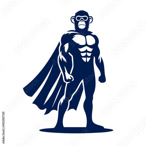 Super Chimp: Muscular Primate Superhero in a Cape