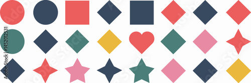 Free Download Vector sheet of colorful shapes icons – Ideal for graphic design, creative projects, or abstract concepts. - GFXLoad