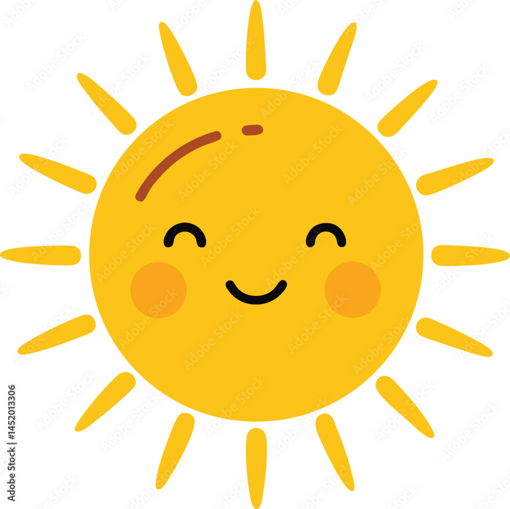 Fototapeta premium sun cartoon character icon vector illustration