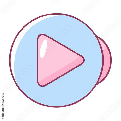 Play Icon in Blue and Pink Color Scheme  