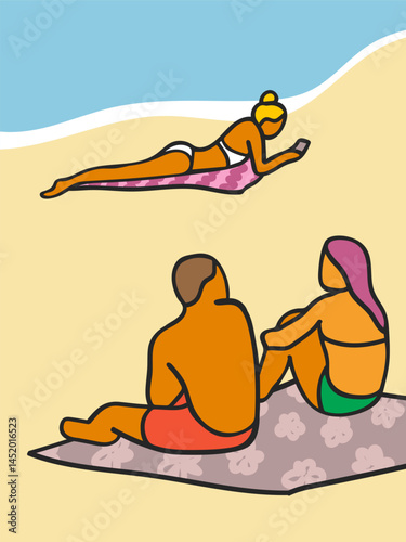 People relaxing on a beach