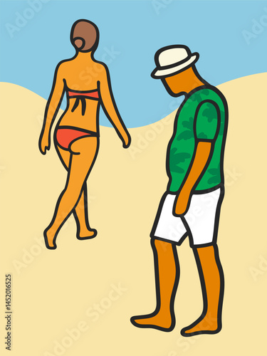 Man and woman on a beach 