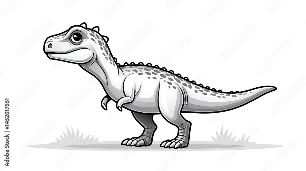 Fototapeta premium Adorable Baby TRex Dino Cartoon Illustration.