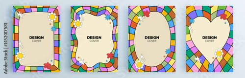 Modern abstract covers set, minimal covers design. Colorful geometric background, vector illustration.