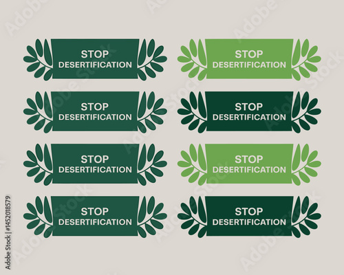 Stop Desertification Banner Vector Illustration for Ecological Awareness