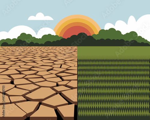 Drought Versus Green Grass Environment and Climate Change