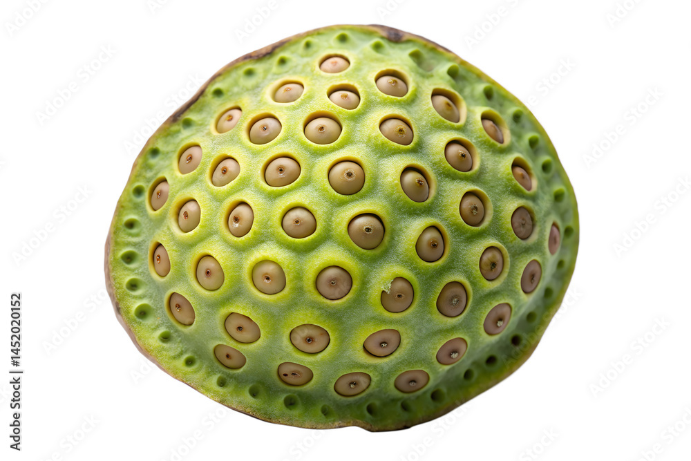 Close up of a lotus seed pod with many holes isolated on transparent background. Close up of a lotus seed pod with many holes isolated on transparent background.