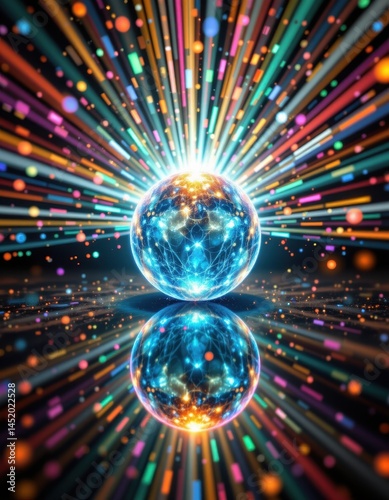 a glowing orb emitting pulsewaves, with energy expanding outward in ever widening circles