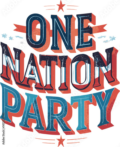 Print Celebrating unity and community spirit at the One Nation Party event in vibrant colors and bold design