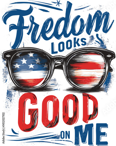 Freedom looks good on me with sunglasses featuring American and Spanish flags