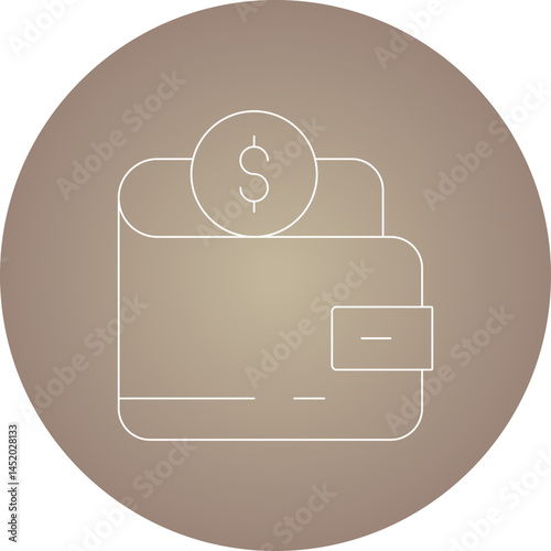 Wallet icon single vector illustration