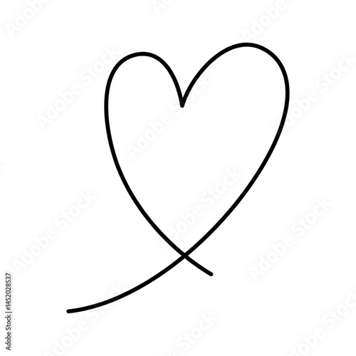 手書きのシンプルな線画のハート