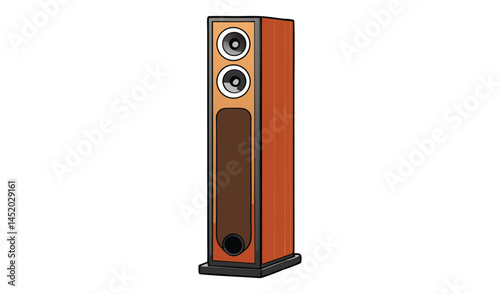 Elegant audio speaker: A striking audio speaker is presented, emphasizing modern design and high-fidelity sound for an immersive listening experience.
