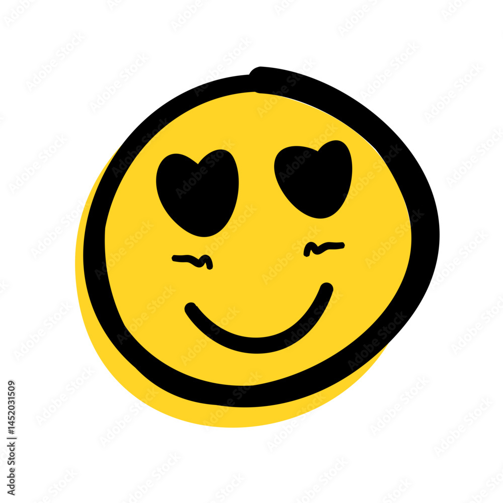 Fototapeta premium Hand Drawn Doodle Emoticon Face. Vector Illustration