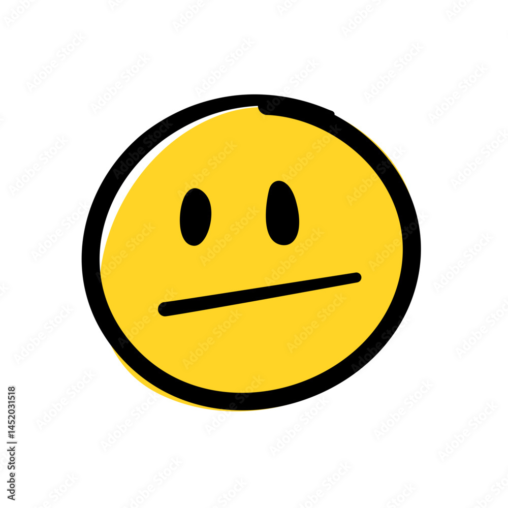 Fototapeta premium Hand Drawn Doodle Emoticon Face. Vector Illustration