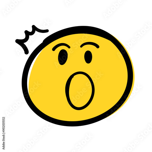Hand Drawn Doodle Emoticon Face. Vector Illustration