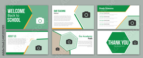 School PowerPoint presentation slide template,design with best educational PPT background design and Presentation for flyer, leaflet, marketing, advertising banner templates