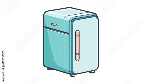 Mini Fridge Silhouette Vector Illustration