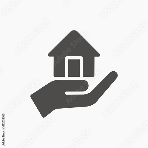 Hand holding house icon for real estate. owner real estate icon - From property, commercial house 