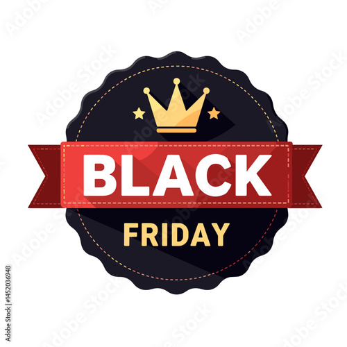 Bold Black Friday reward badge with crown, urgency and hype
