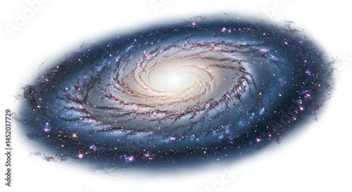 A swirling vortex of blue light and pink energy shapes a digital illustration of a water planet in the vast expanse of space