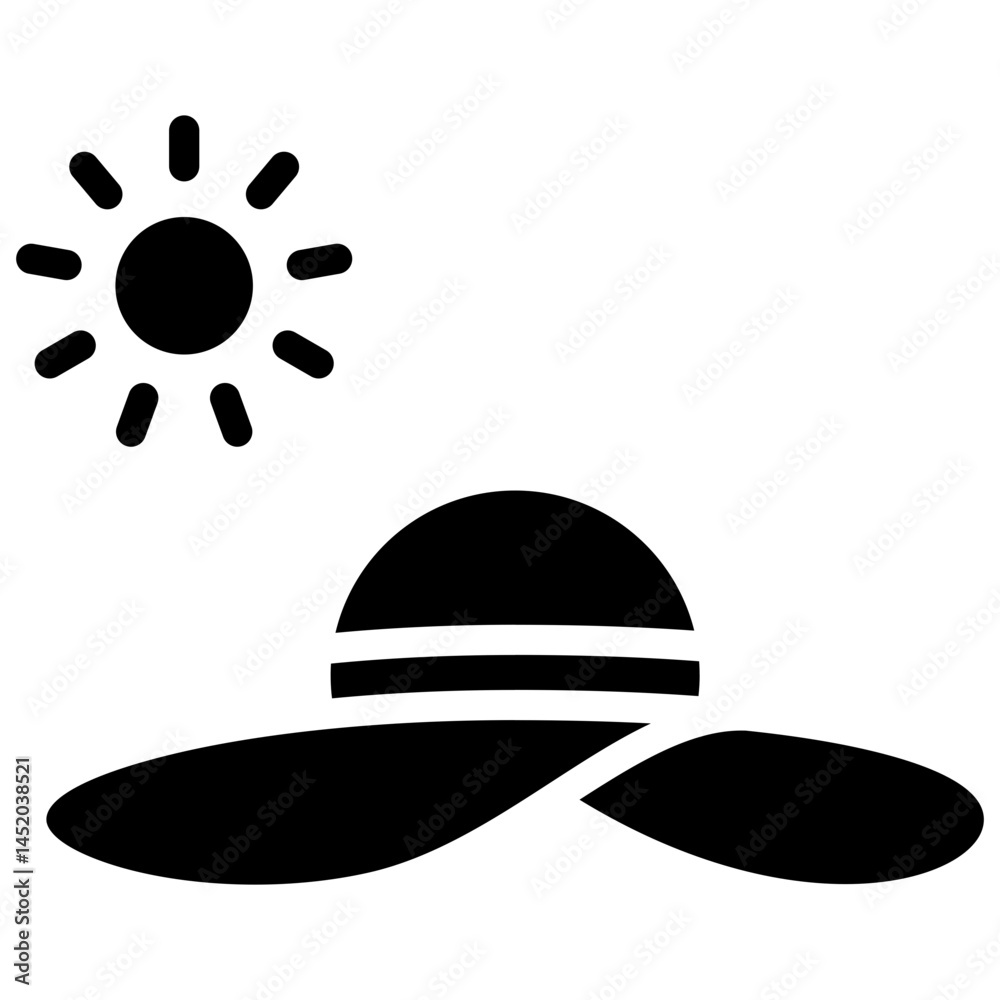 Fototapeta premium Sun Hat Icon Element For Design