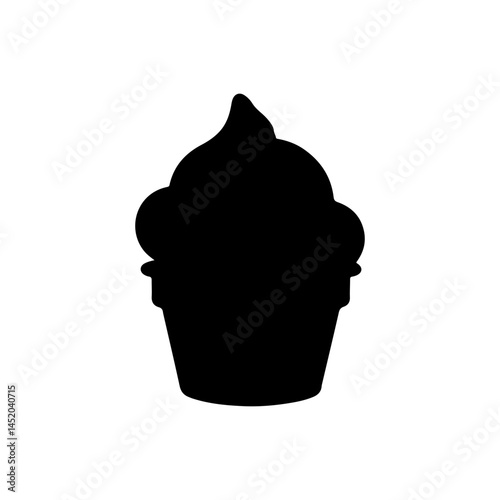 Cupcake silhouette icon vector flat design.