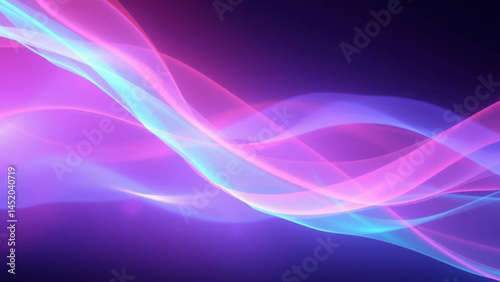 A vibrant abstract background featuring smooth gradients of pink, purple, and blue hues, creating a sense of motion and calm.