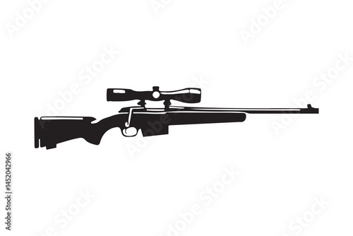 Rifle silhouette art vector on white background