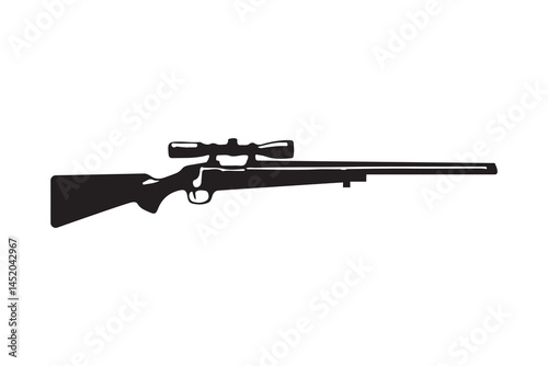 Rifle silhouette art vector on white background