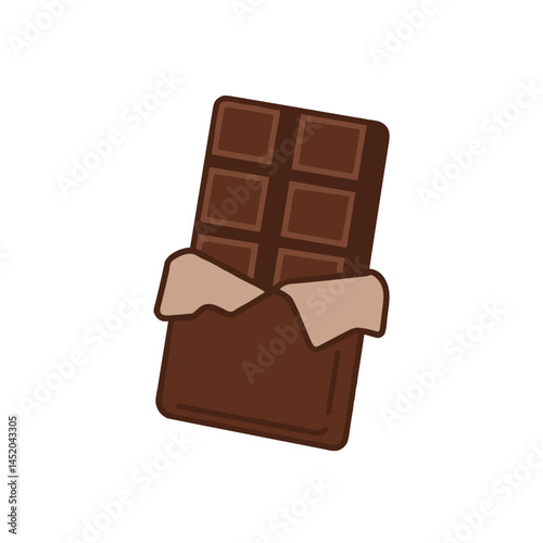 Chocolate bar icon for dessert menus, candy shop apps, and sweet snack packaging