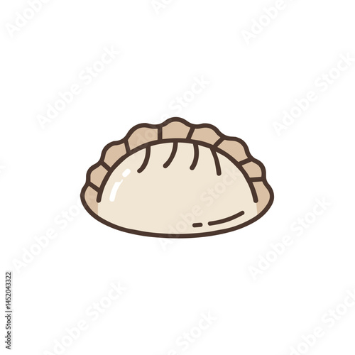 Dumpling icon for food delivery apps, cooking websites, and Asian cuisine branding
