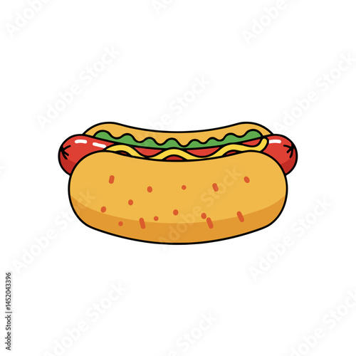 Hot dog icon for food delivery apps and fast food restaurant branding