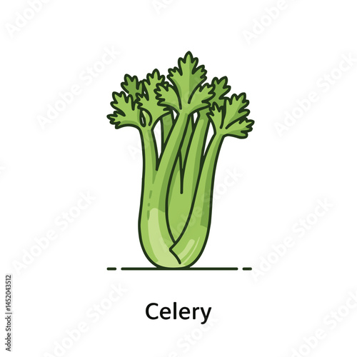 Celery icon for nutrition apps, detox product packaging, and health food blogs