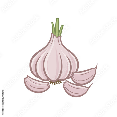 Garlic icon for cooking apps, health food blogs, and organic product labels