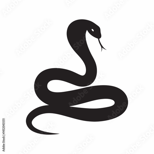 Wallpaper Mural Elegant Cobra Silhouette Striking Black Snake Design simple bold graphic strong contrast shapes Torontodigital.ca