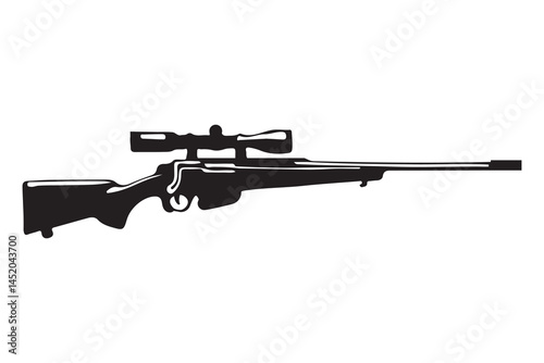 Rifle silhouette art vector on white background