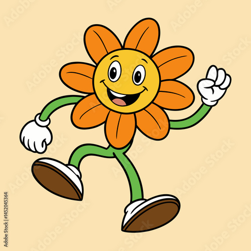 funny flower cartoon