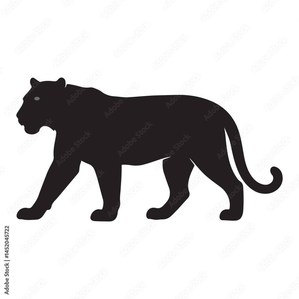 Obraz premium Tiger silhouette vector art illustration