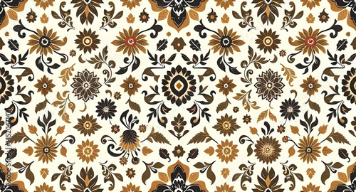 seamless pattern with embroidery pattern