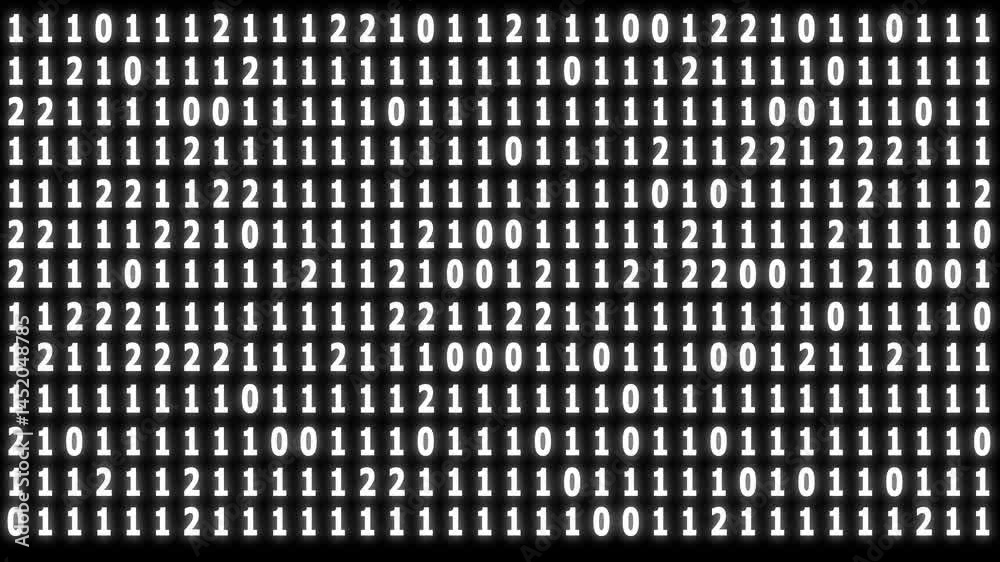 Binary number code animation.