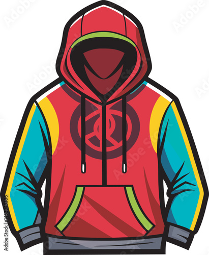 A "Graphic Hoodie vector art illustration" showcases a stylish hoodie design rendered in clean, scalable vector format, perfect for digital projects.